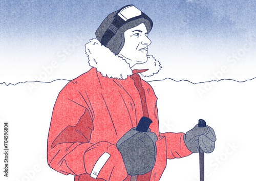 Femme en tenue de ski