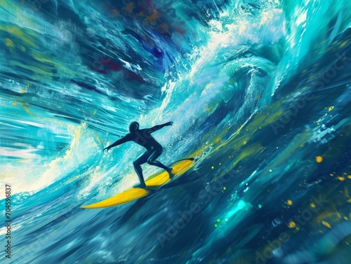 Futuristic Tides: Sci-Fi Surfing Simulation