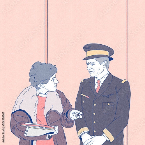 Scientifique avec un militaire