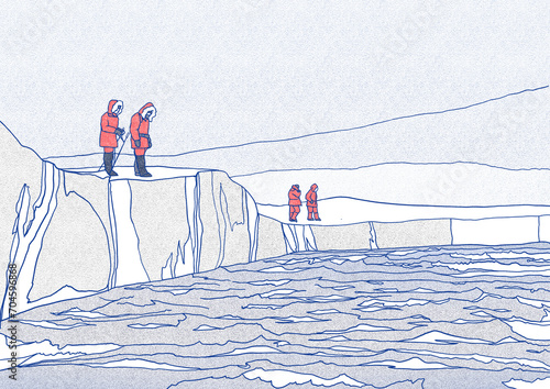 Scientifiques sur la banquise