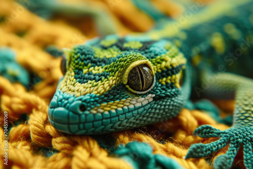 lizard on a green leaf