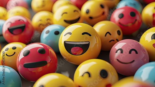 Smileys on a colorful background.
