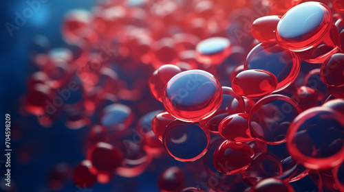 Rote Blutkörperchen durchströmen die Blutbahn, Konzept von roten Blutzellen für die Medizin und Forschung photo
