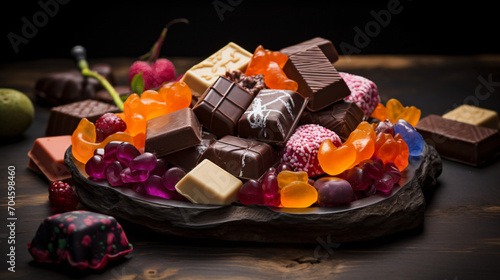 Colorful Assorted chocolates mix