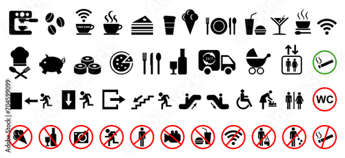 Set of public icons. Vector illustration