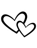 Hearts Outline Doodle for Valentine's Day SVG Vector