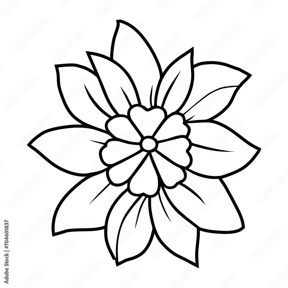 Hand drawn simple flower illustration Hand drawn simple flower illustration