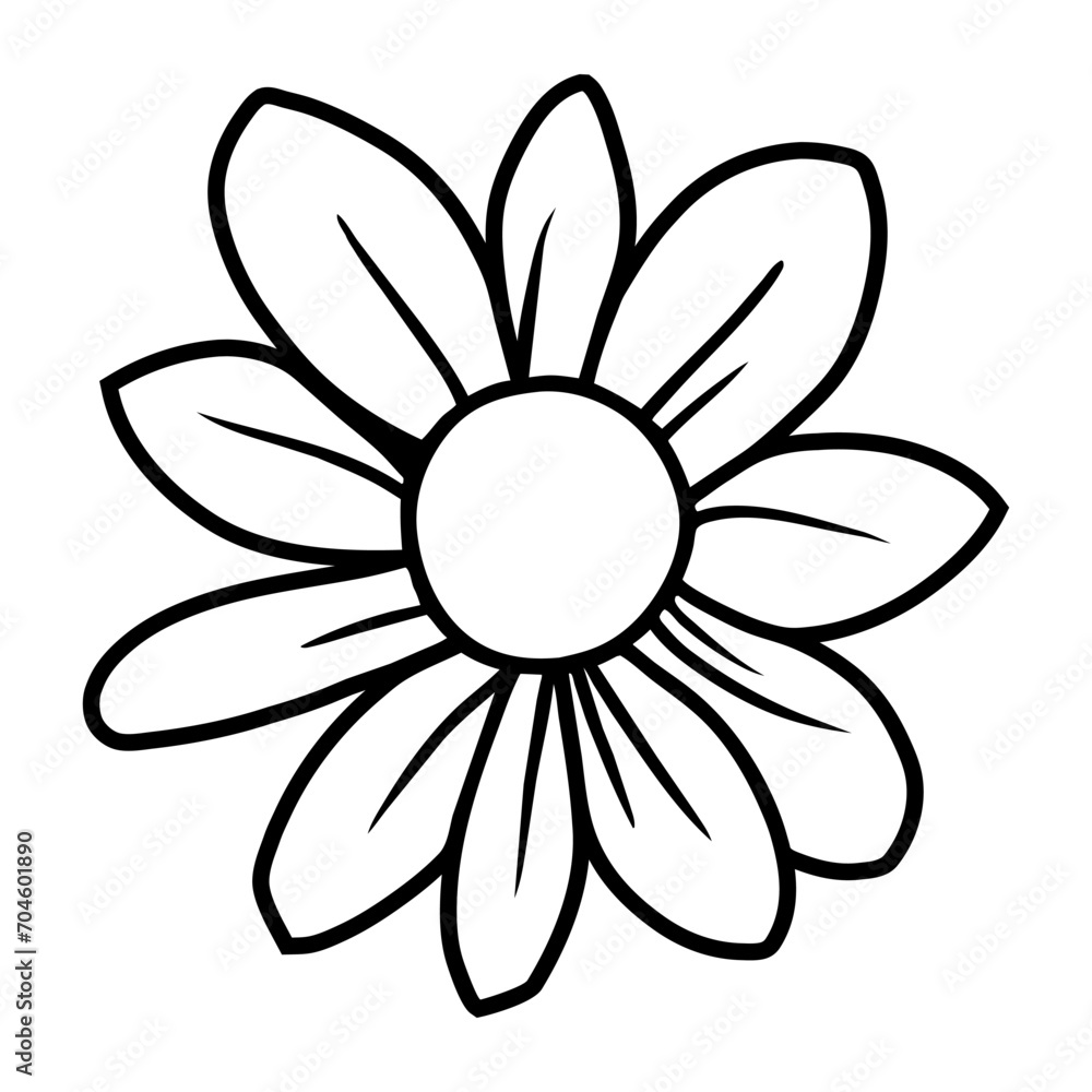 Hand drawn simple flower illustration Hand drawn simple flower illustration