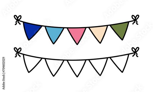Vector party flags in pastel palette