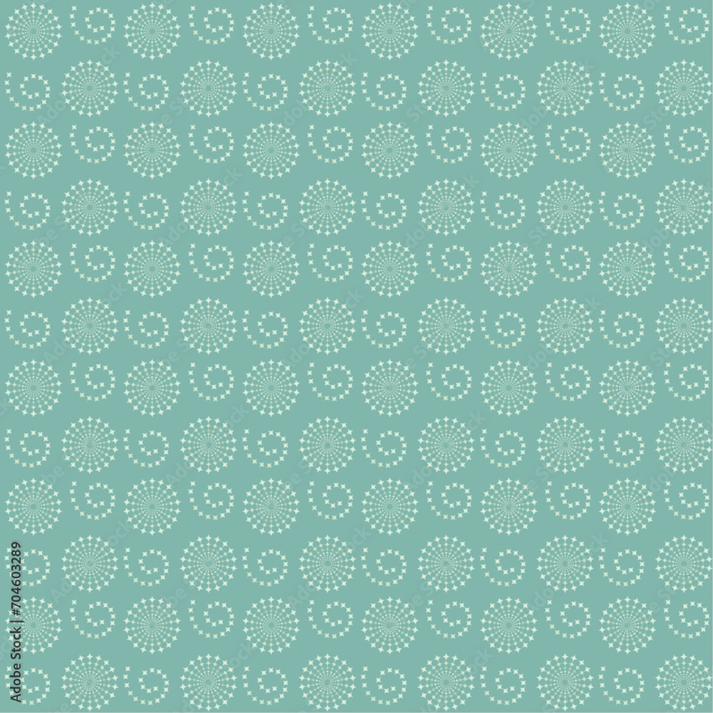 seamless pattern of rings and spirals