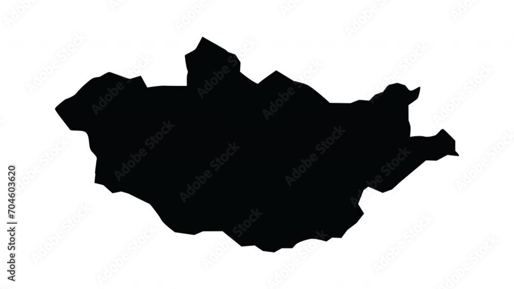 Animation forms a map icon for the country of Mongolia Animation forms a map icon for the country of Mongolia