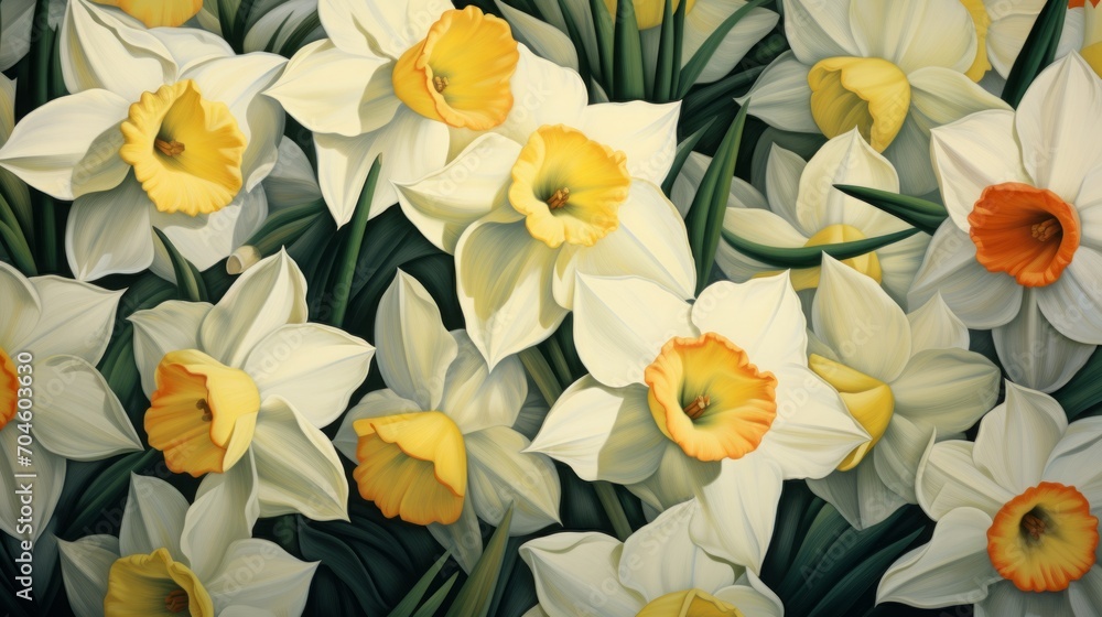 daffodils in spring, copy space, 16:9 daffodils in spring, copy space, 16:9