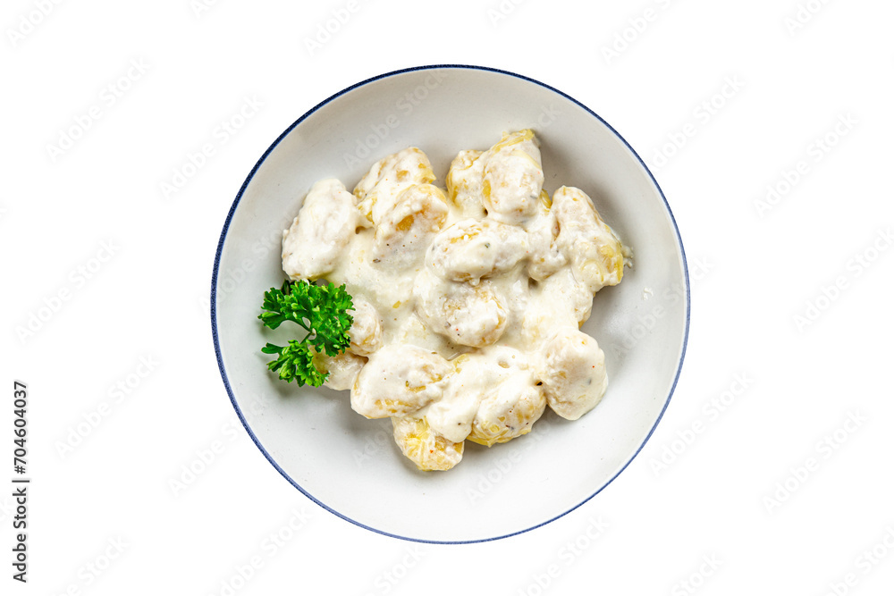 gnocchi cream cheese sauce potato dough second course fresh delicious healthy eating cooking appetizer meal food snack on the table gnocchi cream cheese sauce potato dough second course fresh delicious healthy eating cooking appetizer meal food snack on the table
