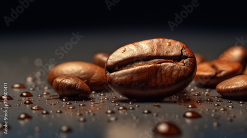 coffee beans on black