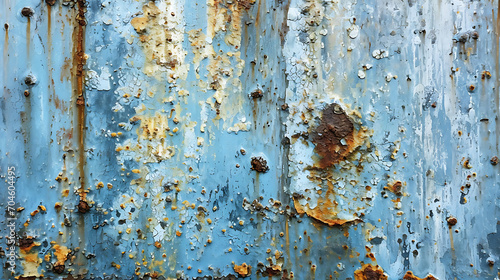 Vintage Elegance in Decay: Blue Old Rusty Metal Background