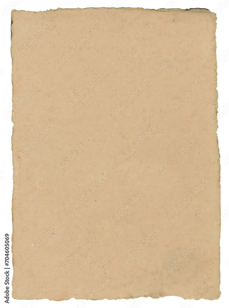 Brown handmade paper vertical, transparent background Brown handmade paper vertical, transparent background