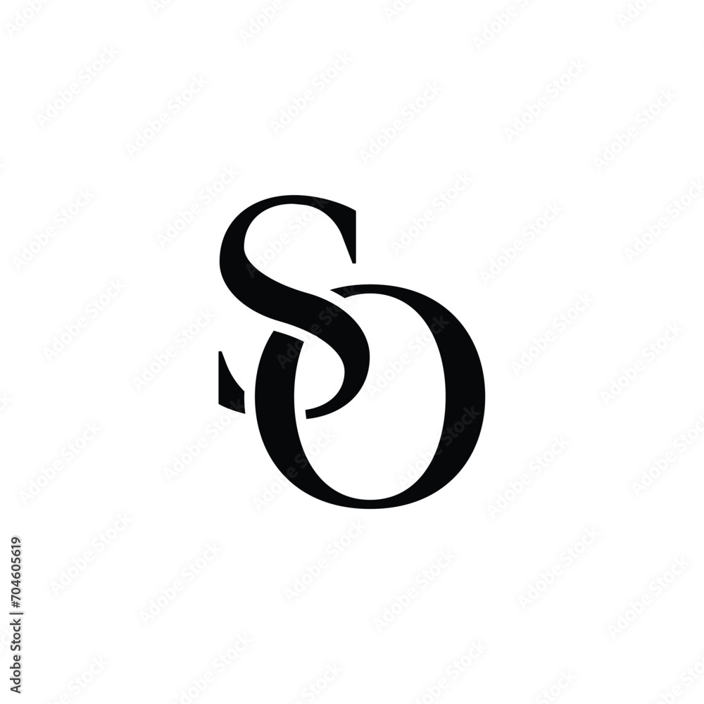 O S OS SO minimalist art monogram shape logo, white color on black background O S OS SO minimalist art monogram shape logo, white color on black background