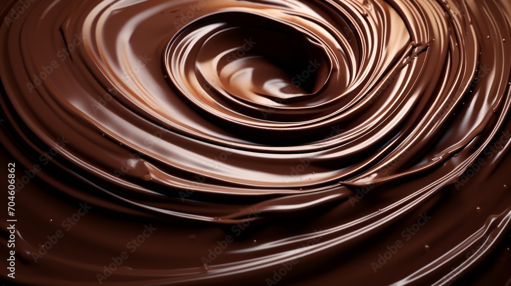 Close-up of Whirling Melted Dark Chocolate. Neural network AI generated art Close-up of Whirling Melted Dark Chocolate. Neural network AI generated art