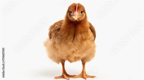 little chicken isolated on a white background—a delightful image radiating the innocence and charm of a fluffy farmyard friend