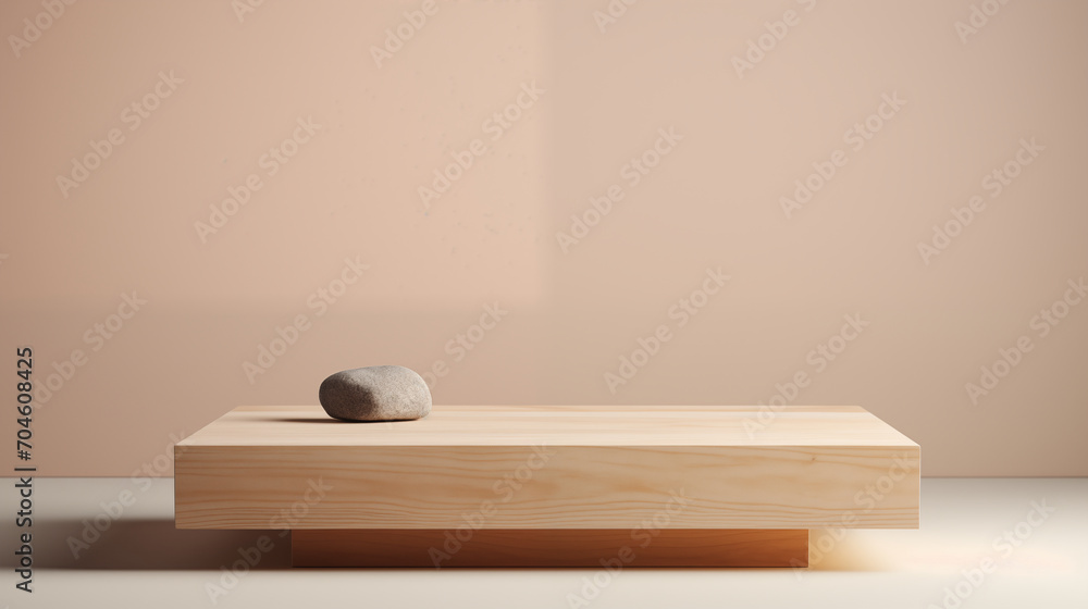 product podium with a wooden-textured platform, minimalist product podium with a wooden-textured platform, minimalist