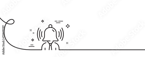 Brand line icon. Continuous one line with curl. Business influencer sign. Pr ambassador symbol. Brand single outline ribbon. Loop curve pattern. Vector