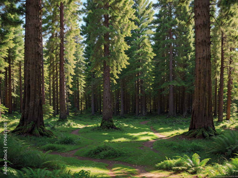 Fototapeta premium Las iglasty latem