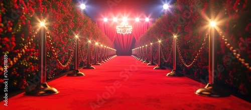 Red carpet used for important people on special occasions or events.