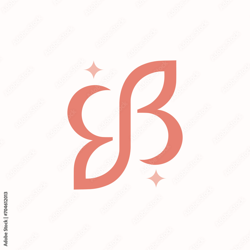 Fototapeta premium Elegant BB Letter Linked Monogram Logo Design