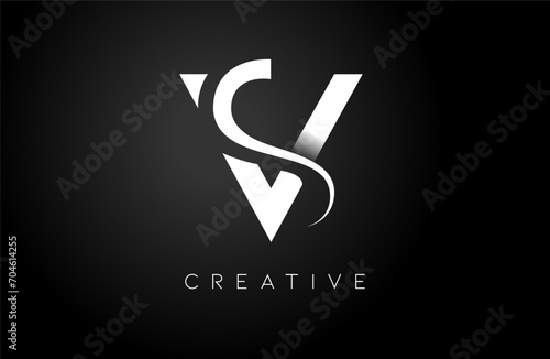 Creative VS SV Letter logo design with modern look Icon Vector.
