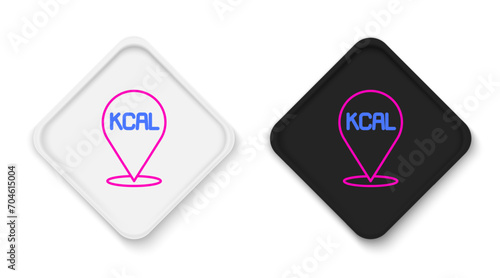 Line Kcal icon isolated on isolated on white background. Health food. Colorful outline concept. Vector