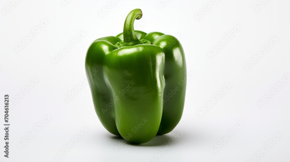 Green pepper on white background. Neural network AI generated art