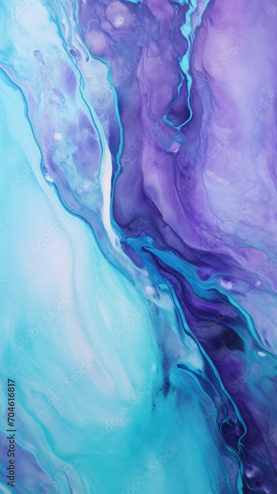 An Abstract Painting of Blue and Purple Colors