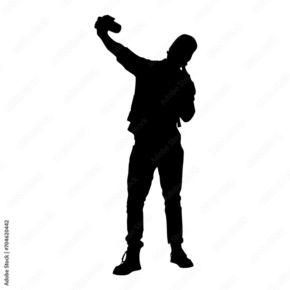 Persona haciéndose un selfie Persona haciéndose un selfie