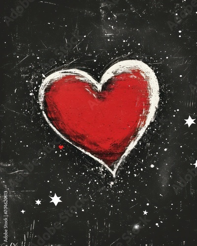 Valentine's Day Greeting Card Hand Drawn Illustrative Cute Emotive Abstract Art