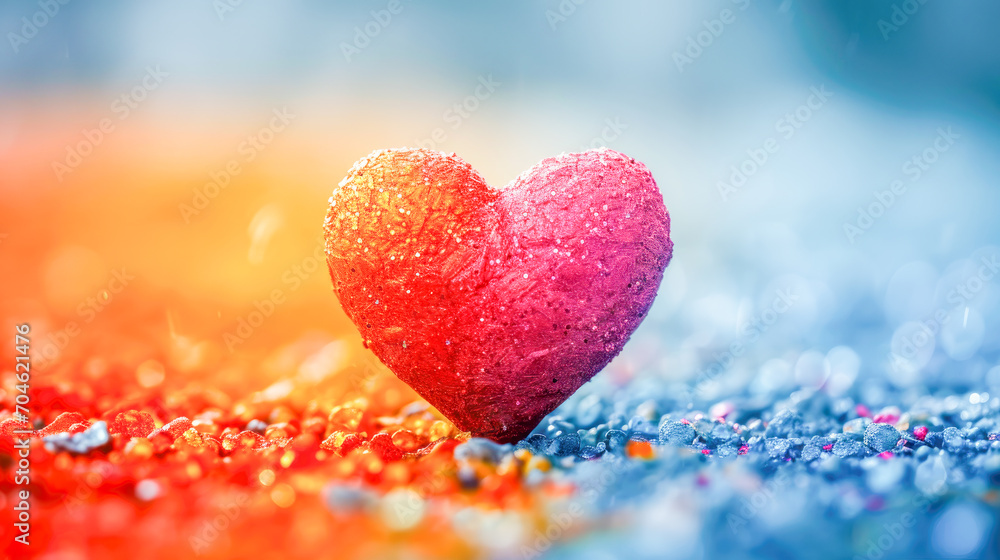 Fototapeta premium abstract shapes that represent concepts related to love, stylized hearts, that intertwine, using vibrant tones and playing with the colors of Valentine's Day, concept graphic resources, generative ai