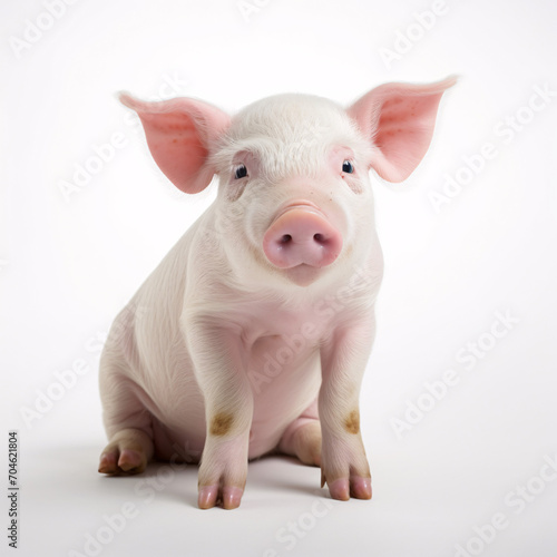 pig on white background isolated