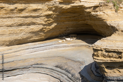Detail of a limestone rock, Sidari, Corfu, Greece © yassmin