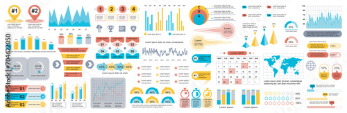 Mega set of infographic elements data visualization vector design template. Can be used for steps, options, business process, workflow, diagram, flowchart, timeline, marketing. Bundle info graphics.