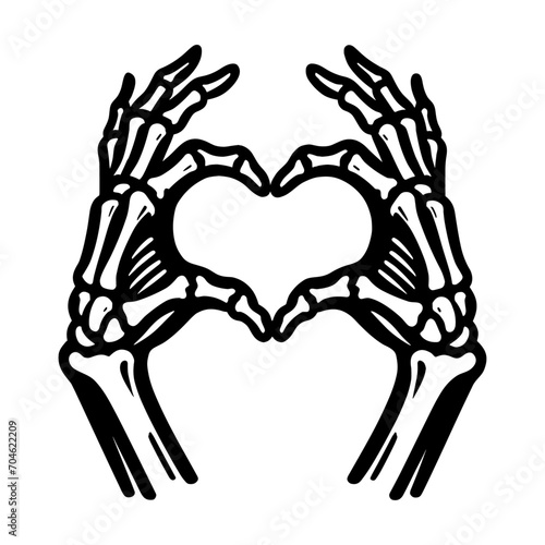 heart-shaped skeleton hands illustration