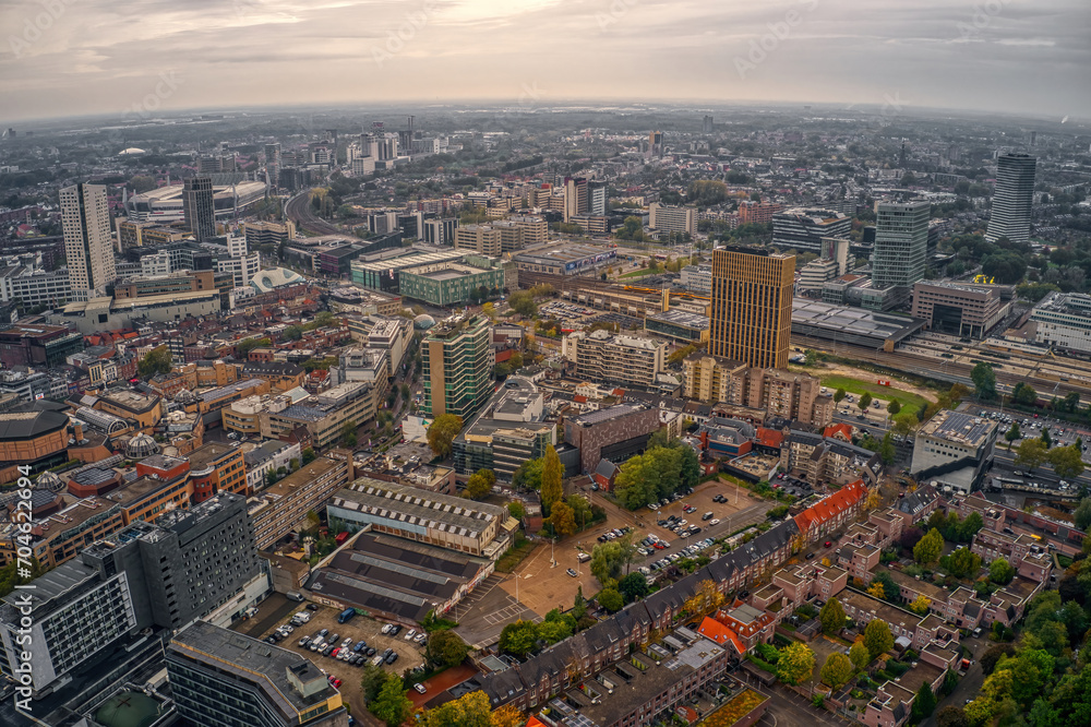 Aerial View of Eindhoven, Netherlands in early Autumn