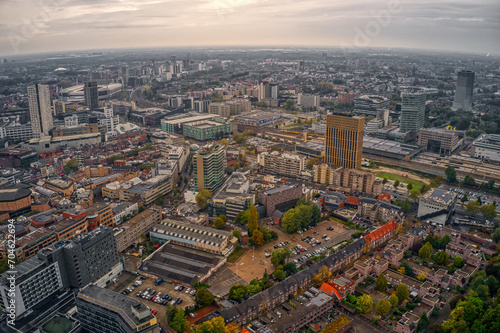 Aerial View of Eindhoven, Netherlands in early Autumn