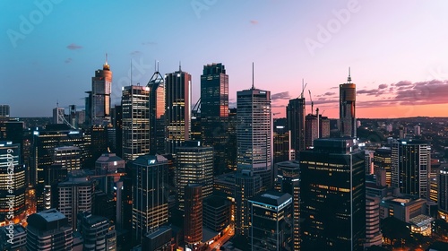 Metropolitan Sunset: A Cityscape Embracing Global Economic Vitality