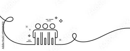 Friendship line icon. Continuous one line with curl. Friends group sign. Assistance business symbol. Friendship single outline ribbon. Loop curve pattern. Vector