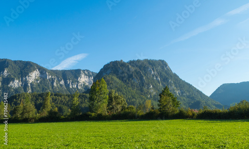 Blick zu Berg Falkenstein Inzell Bayern