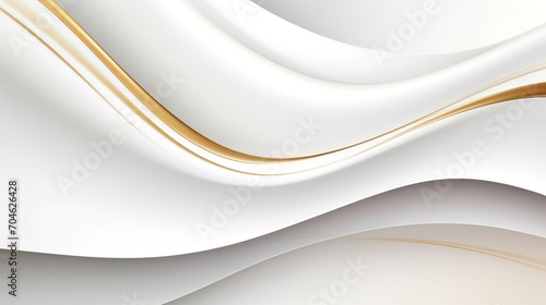 White luxury abstract background with golden line.