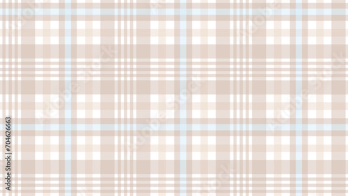 Beige and blue plaid fabric texture background	