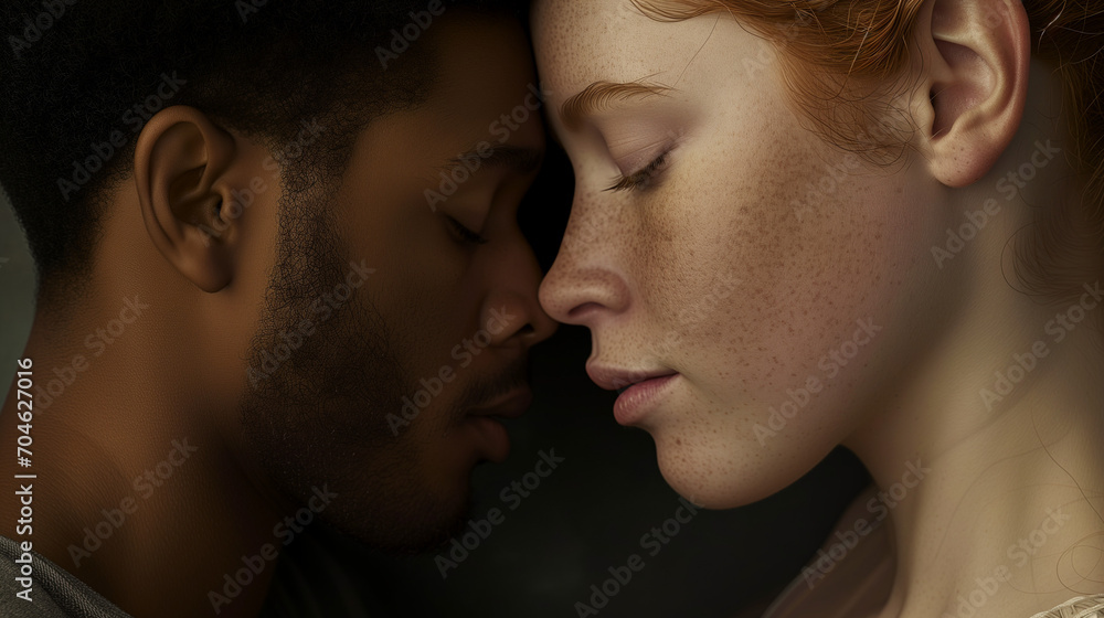 Interracial Couple Sharing Bonding Moment Interracial Couple Sharing Bonding Moment