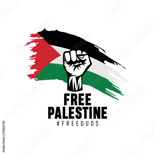 Freedom For Palestine, Save Palestine, Flag Vector