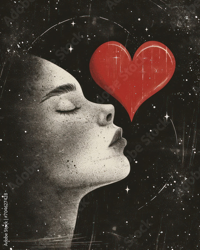 Valentine's Day Greeting Card Hand Drawn Illustrative Cute Emotive Abstract Art