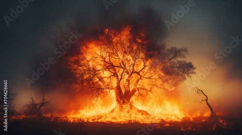 Tree Engulfed in Flames
